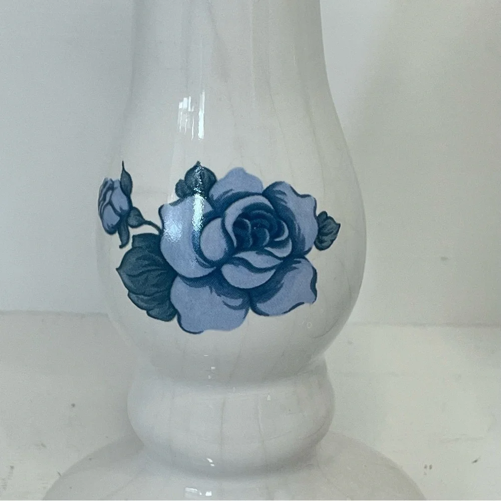 Vintage Blue Velvet 6 Inch Candlesticks by Jay Imports